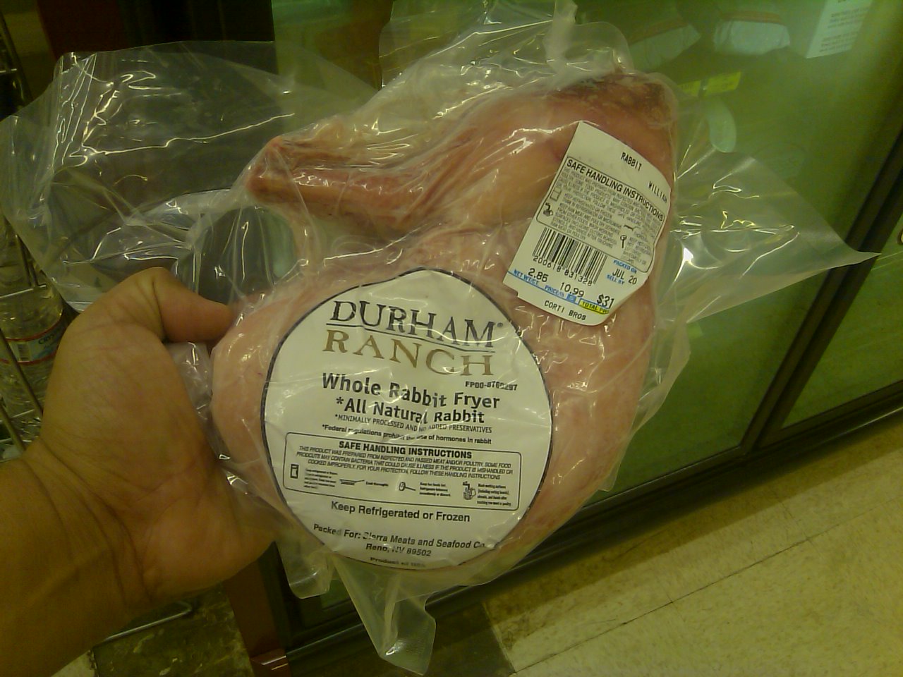 To The Rabbit Geek! Frozen Rabbit Corti Bros