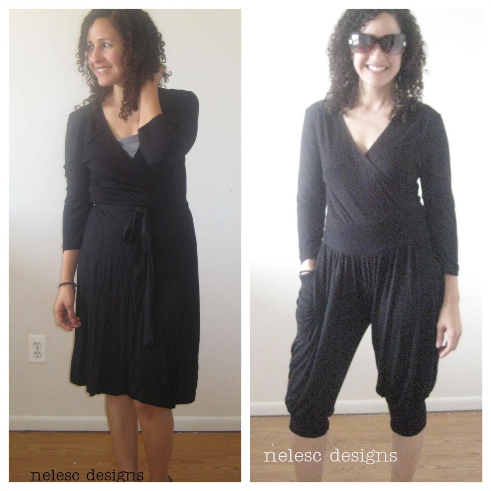Nelesc Designs Tutorial Tuesday Wrap Dress to Jumpsuit