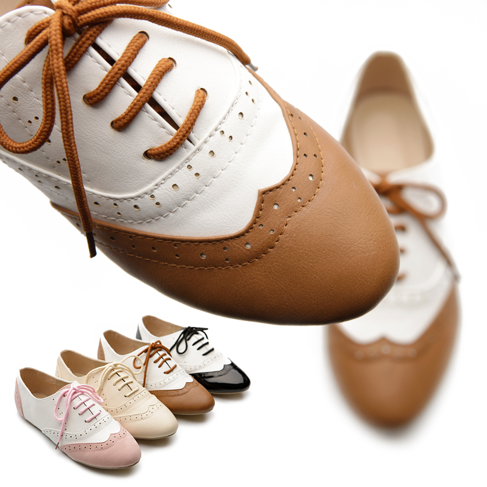 Women's Classic Dress Oxfords Low Flats Heels Lace Up