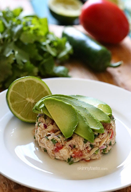 Transform ordinary canned tuna into a zesty, flavorful lunch with a Latin flair by adding fresh lime juice, cilantro, jalapeño, tomato and avocado – so good!