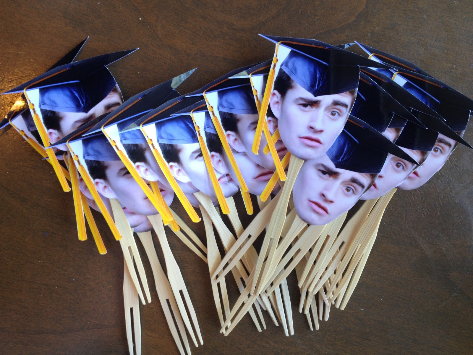 Cake Face Toppers Graduation cupcake toppers