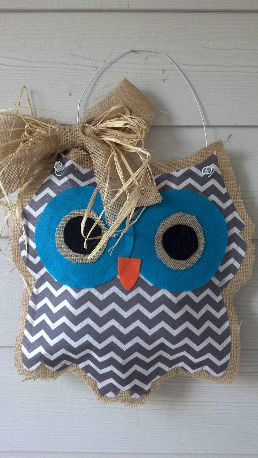 Field of Poppies An Easy Owl Burlap Door Hanger
