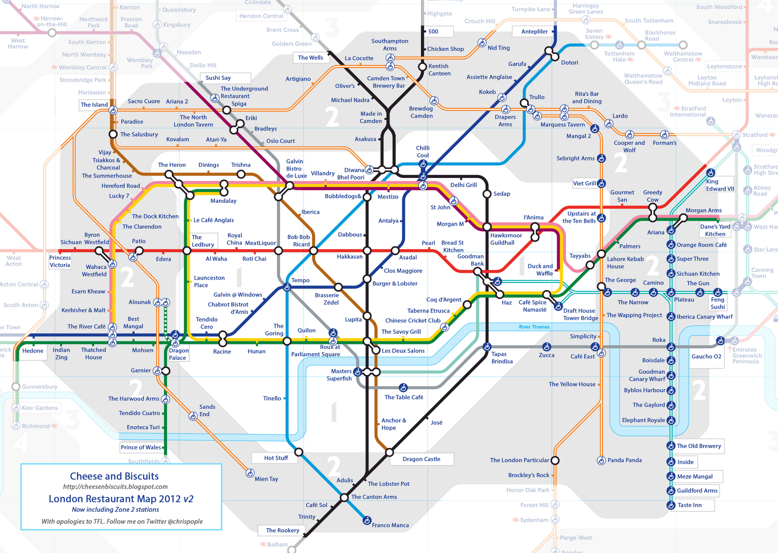 London Restaurant Map 2012 - Based on the tube map London Restaurant Map 2012 - Based on the tube map