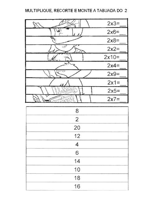 ATIVIDADE - TABUADA SEM RESULTADOS MULTIPLICAÇÃO POR 3 PARA IMPRIMIR -  ESPAÇO EDUCAR