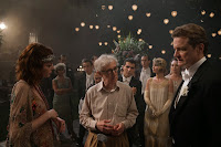 set photo of Emma Stone, Woody Allen and Colin Firth