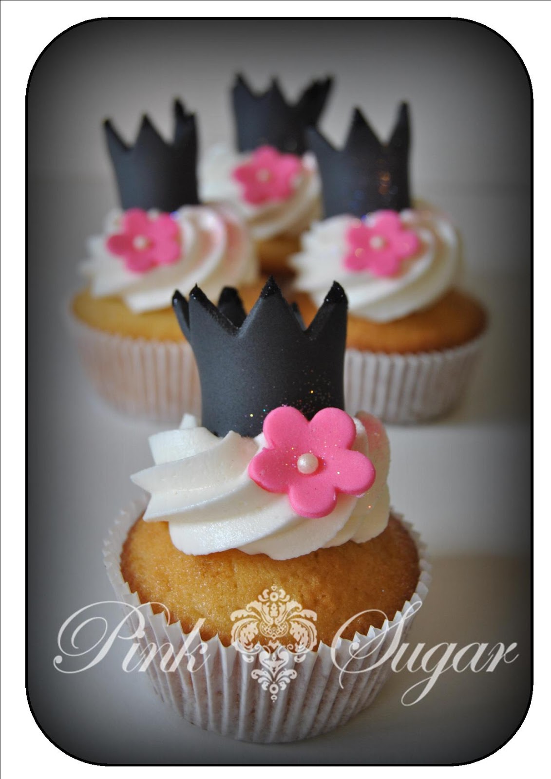 Pink Sugar Black Crown Cupcakes...