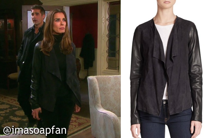 Hope Brady S Draped Black Jacket With Leather Sleeves Days Of
