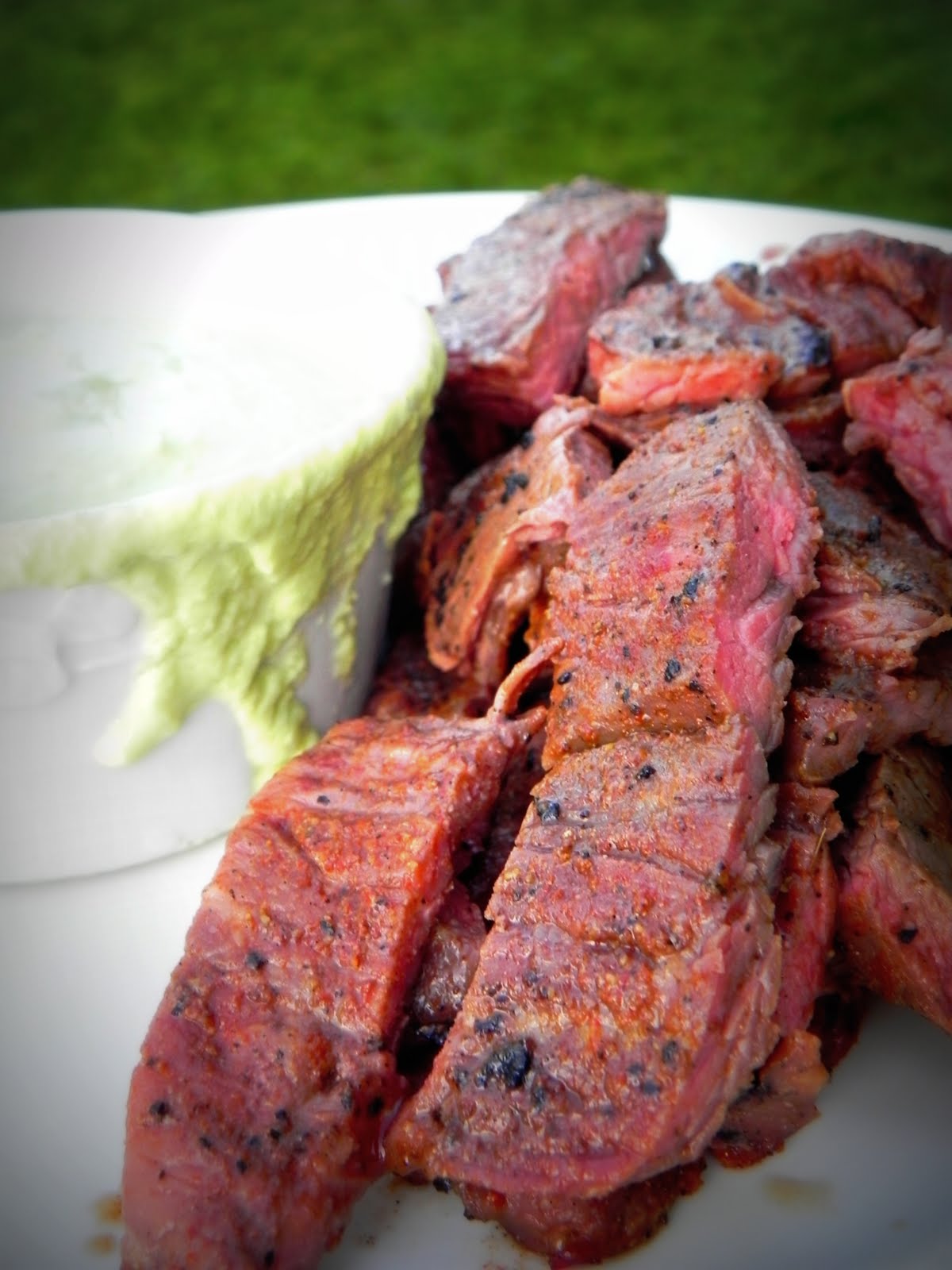 Gift of Simplicity Spicy Skirt Steak with Avocado Dipping Sauce