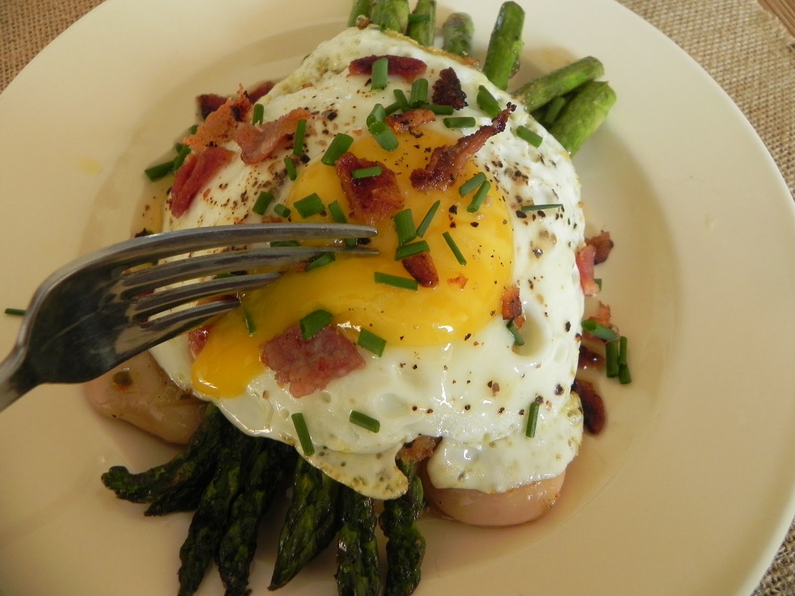 Let Them Eat Healthy White Bean, Grilled Asparagus & Fried Egg Stacks