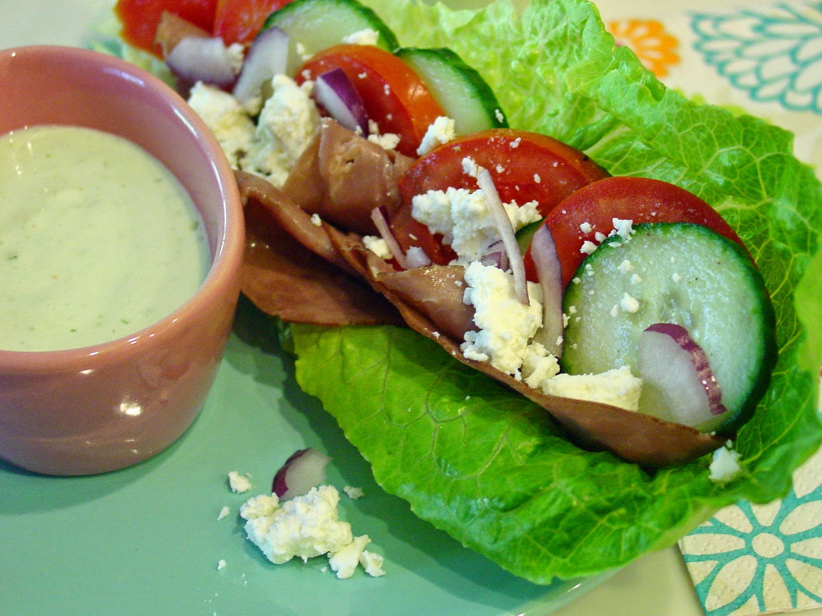 Soup Spice Everything Nice Roast Beef and Cucumber Lettuce Wrap