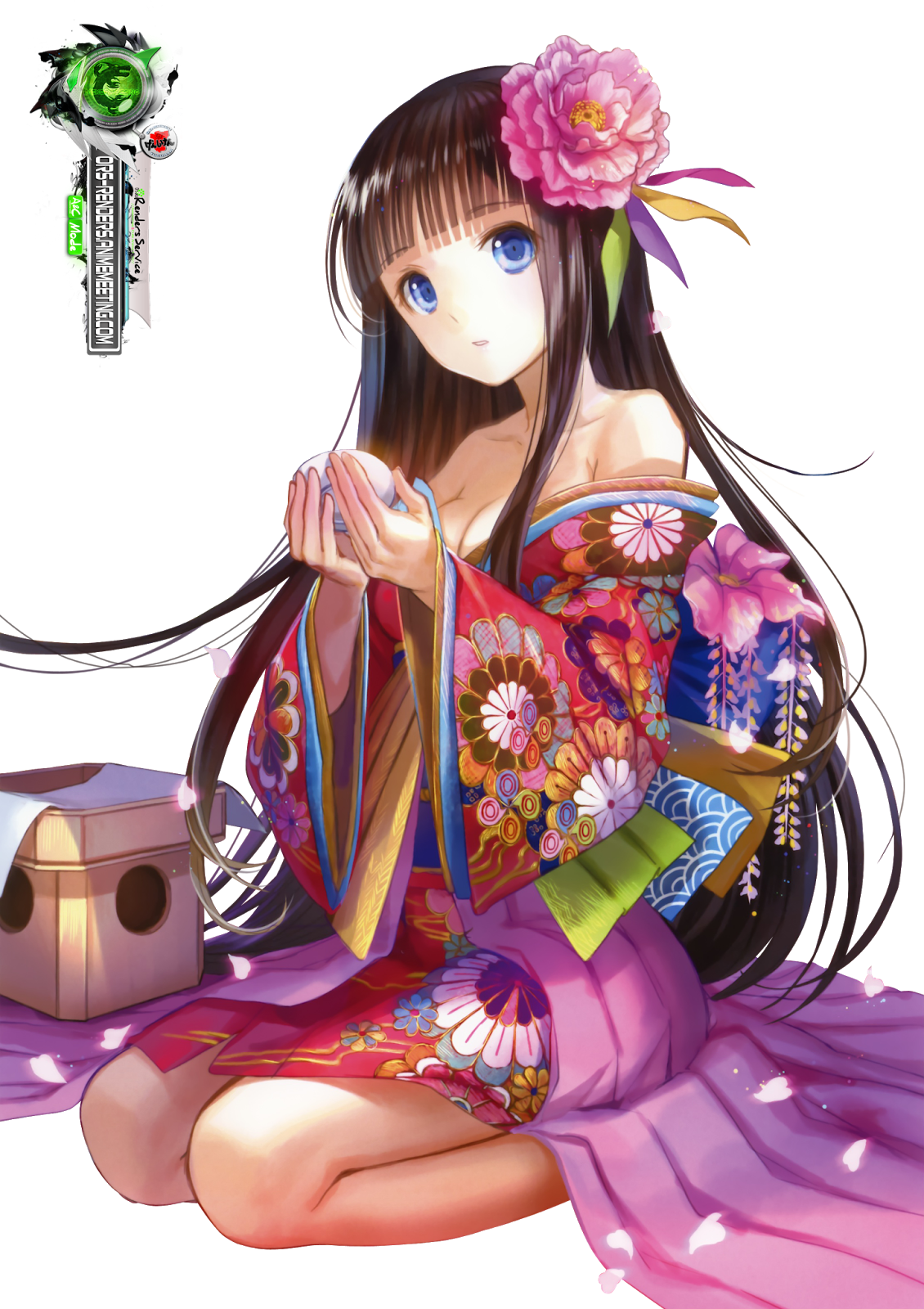 Beautiful Kimono Girl HYper Colorfull Render ORS Anime Renders