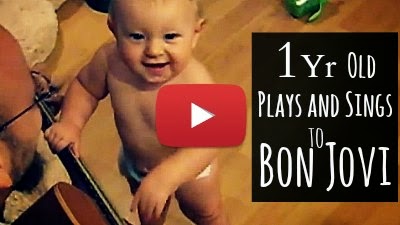 Watch 1 year old Baby Girl Sydney sing and dance to the tunes of Bon Jovi's Popular Hit 'Wanted Dead of Alive' with her Father on Guitar via geniushowto.blogspot.com funny baby videos