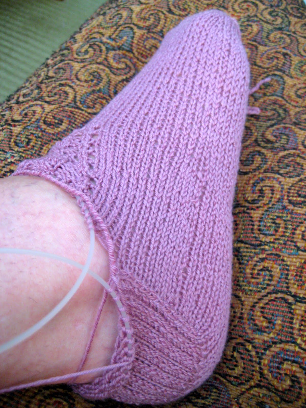 Knit Along Arched Gusset Sock From FiberWild Day 4 Author Allie