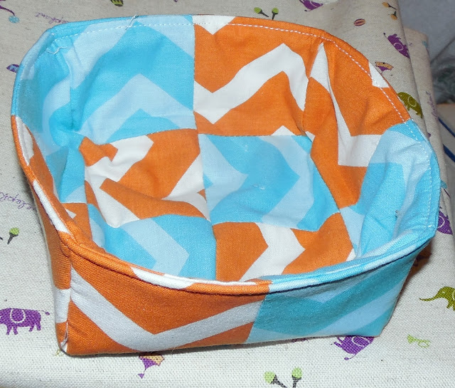 patchwork fabric basket