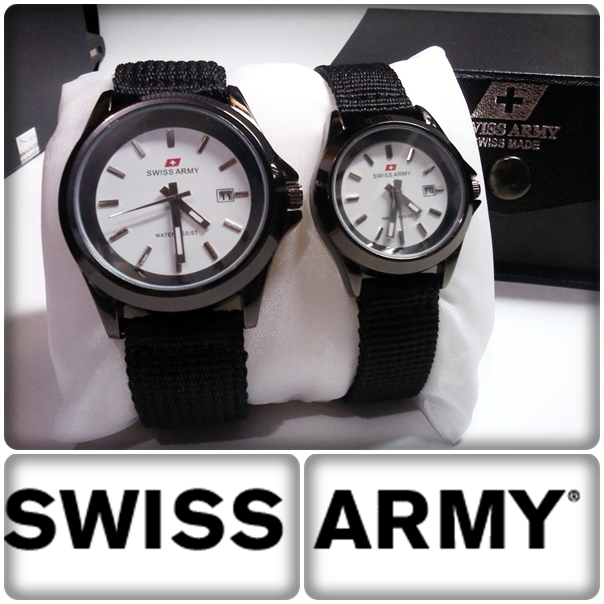 Jam Tangan Couple Swiss Army 1182 Plat Putih (Kw1)