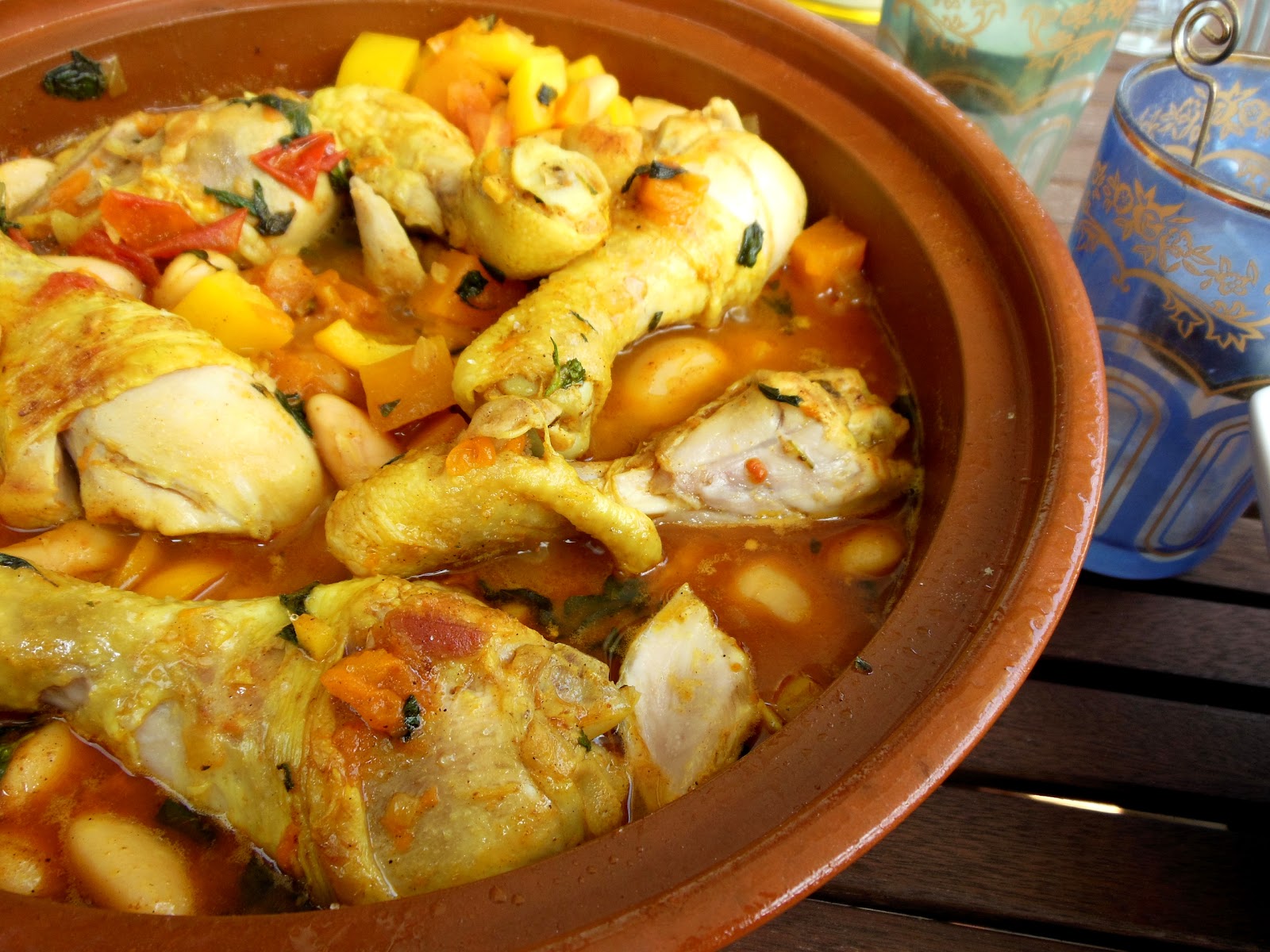 Katrins favoriete recepten Tajine met kip, pompoen en boterbonen