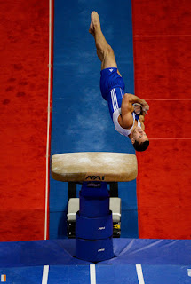 Jake Dalton competes on the vault during day 1 of the 2012 U.S. Olympic Gymnastics Team Trials at HP Pavilion on June 28, 2012 in San Jose, California. (June 27, 2012 - Source: Ronald Martinez/Getty Images North America) 