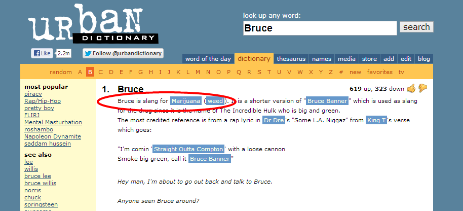 Bruce Huang Oh Urban Dictionary