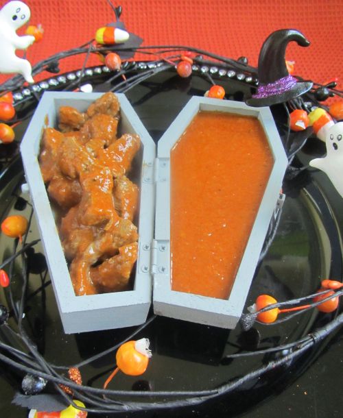 Steak Bites with Bloody Mary Dipping Sauce SundaySupper Halloween