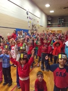 Students do the WE day Dance