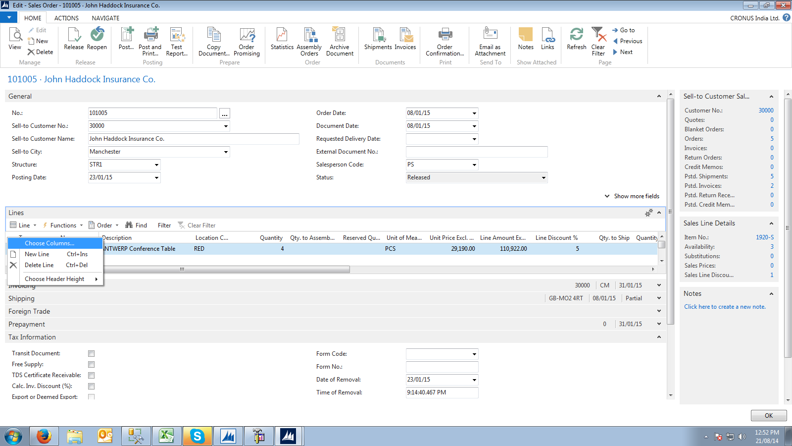 Suresh Bommisetti Microsoft Dynamics Navision How to freeze Columns