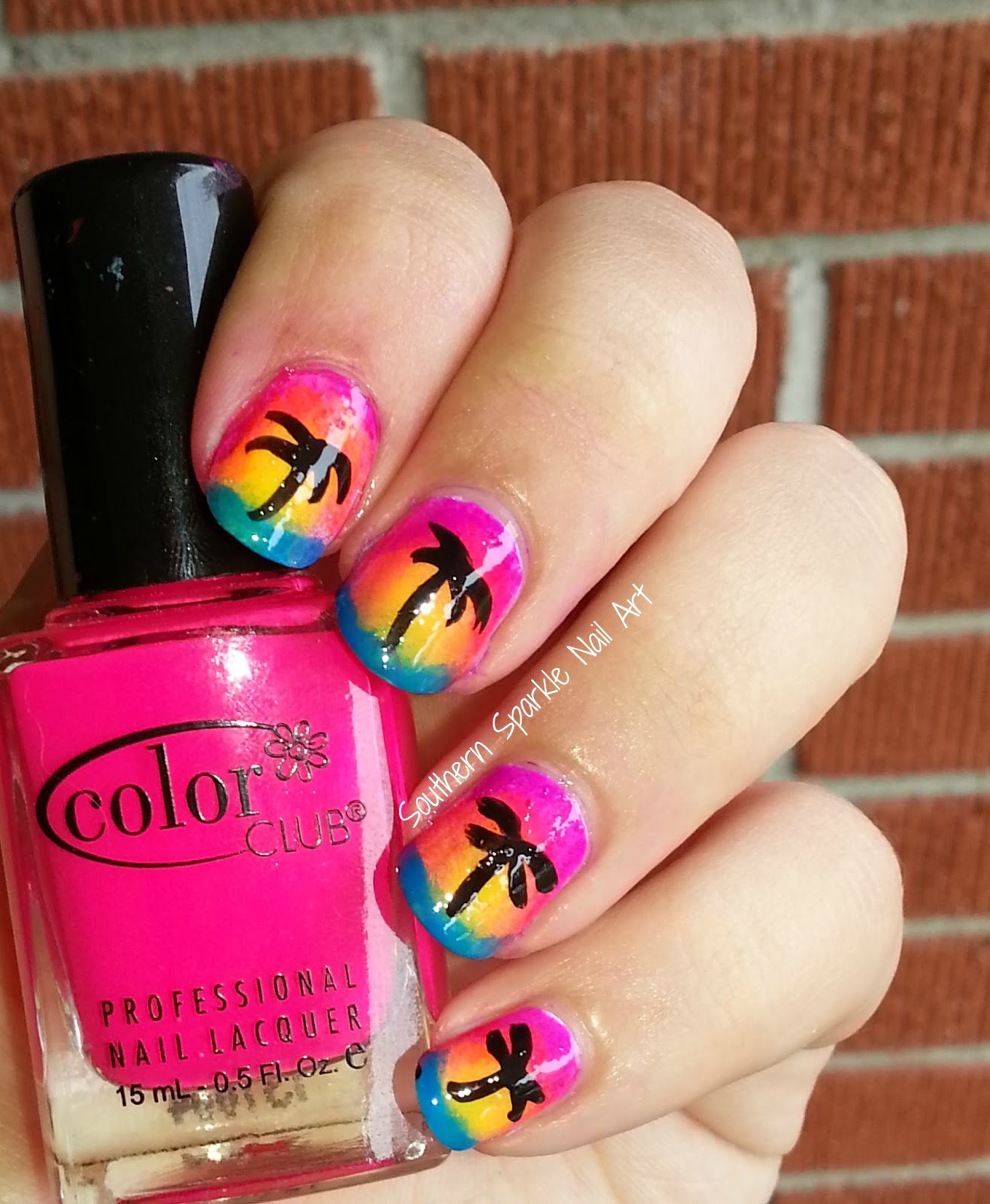 Southern Sparkle Nail Art Sunset Nail Art