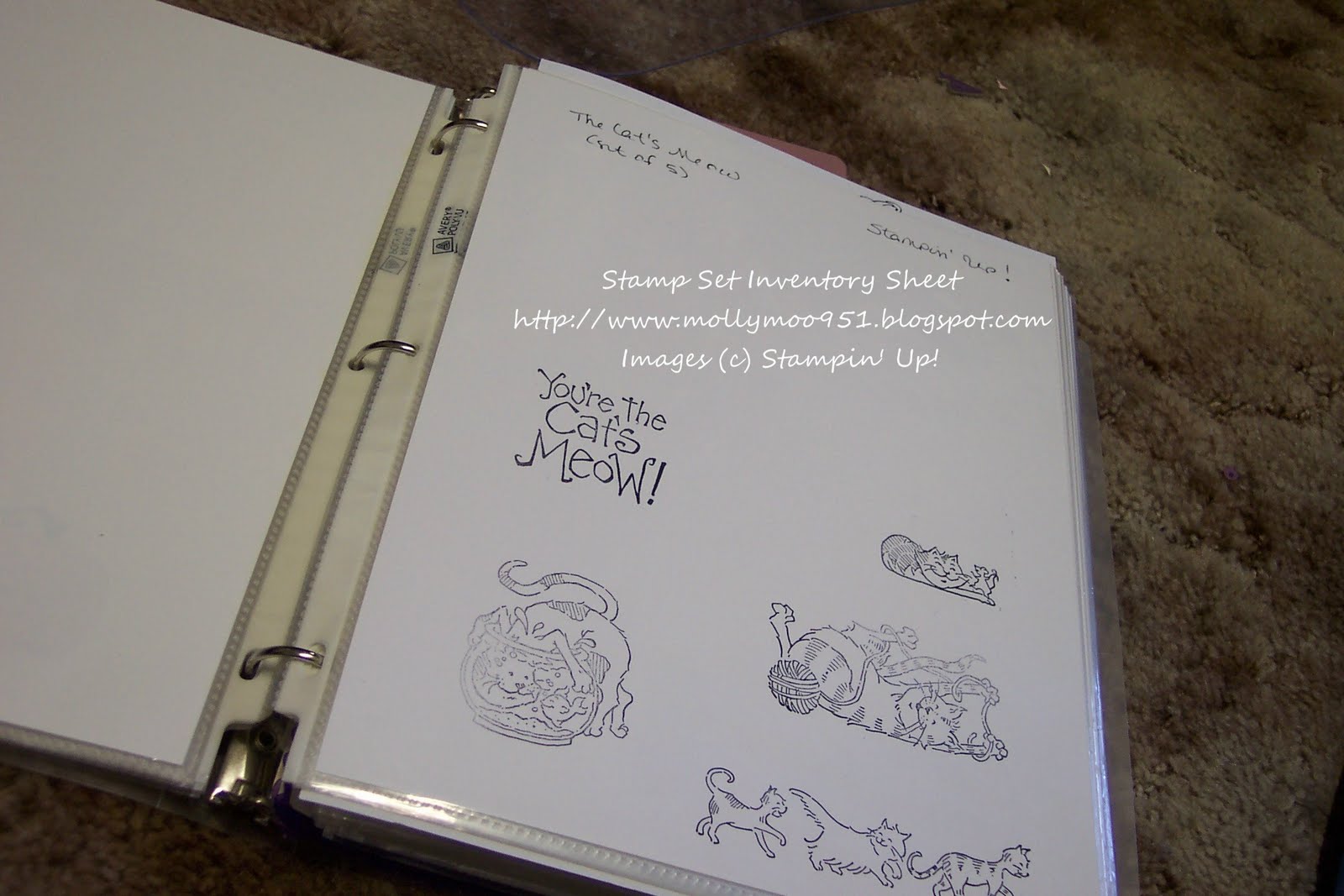 cow pies stamp inventory smash book style stamp sheet protectors