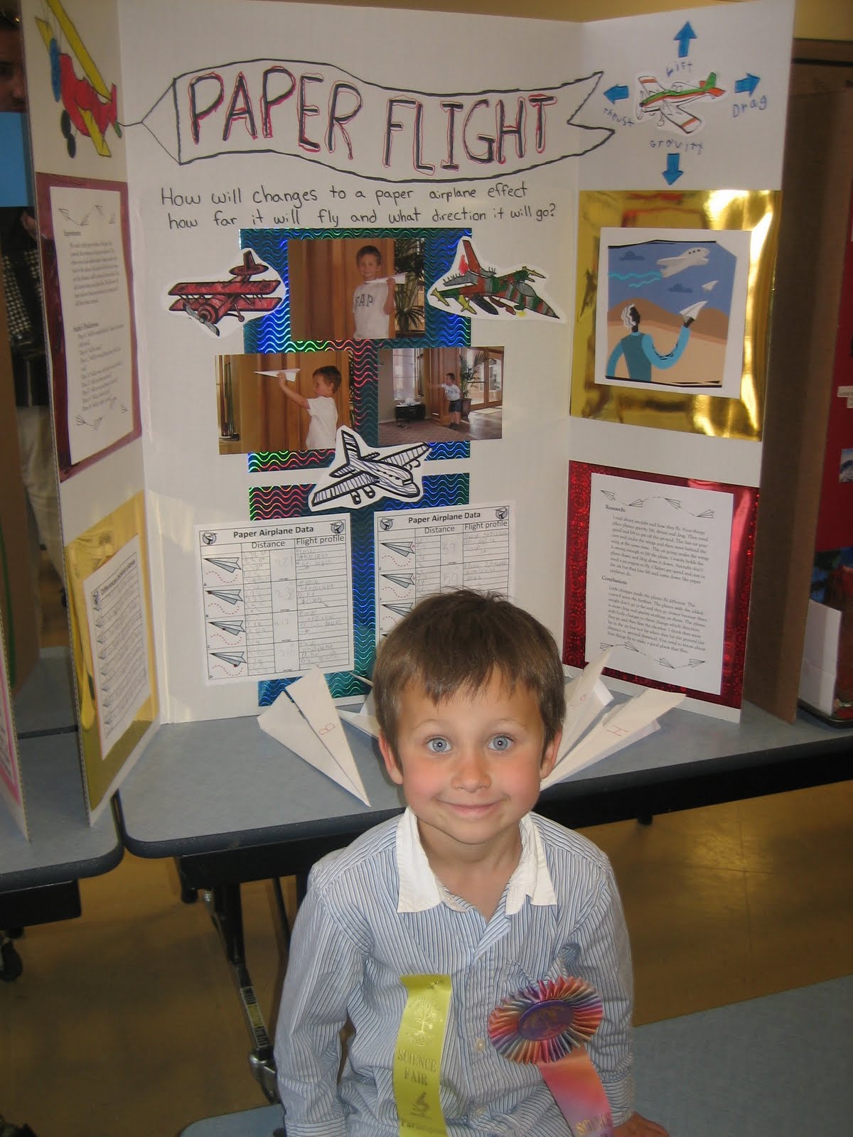 Paper airplane science project research image