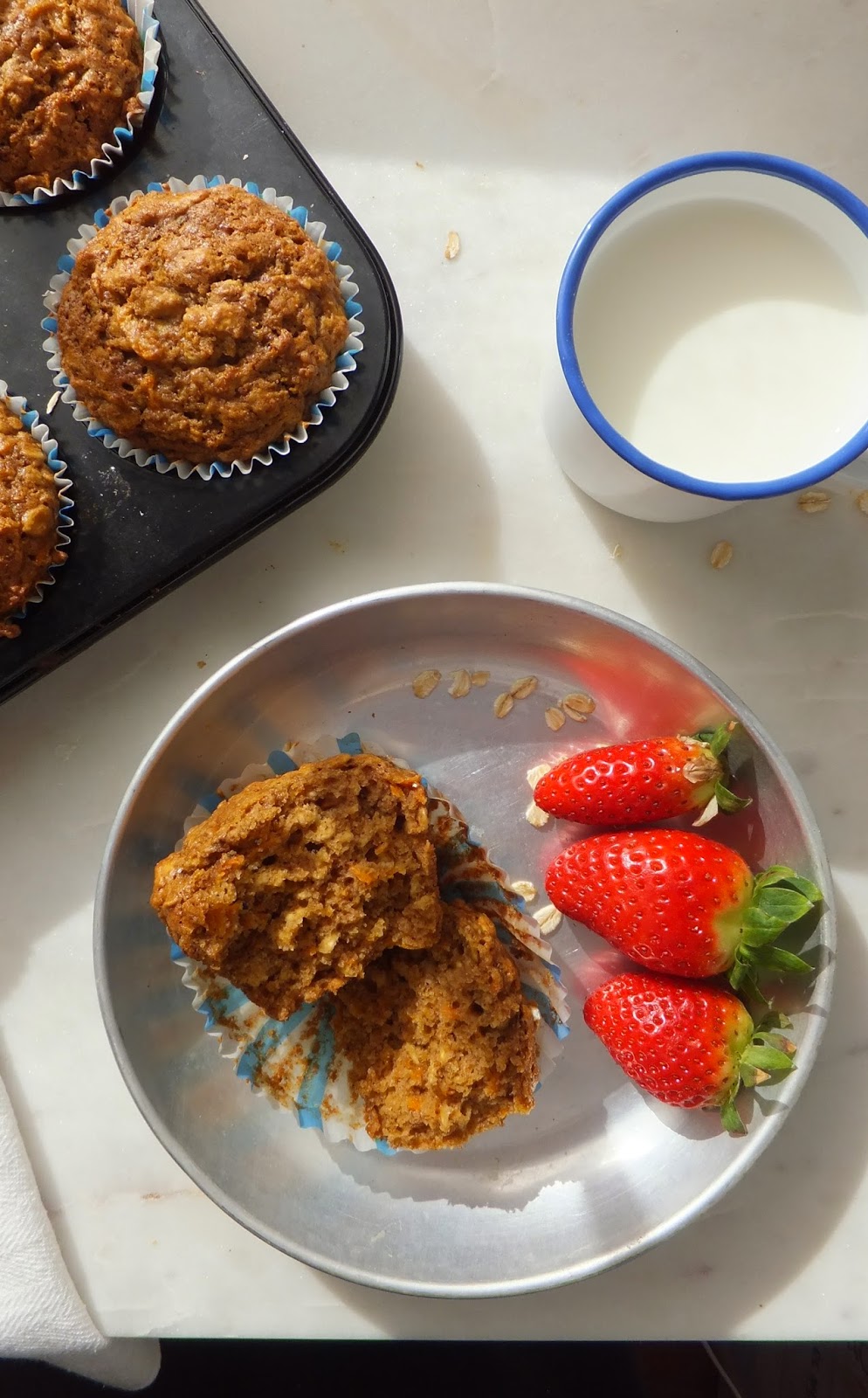 Reto Recetas Sanas: Muffins Integrales De Avena Y Zanahoria Para El Desayuno