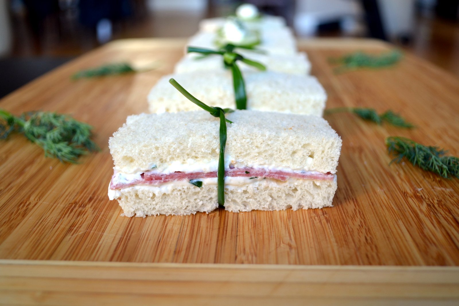 Hardly Housewives Cucumber and Salami Tea Sandwiches
