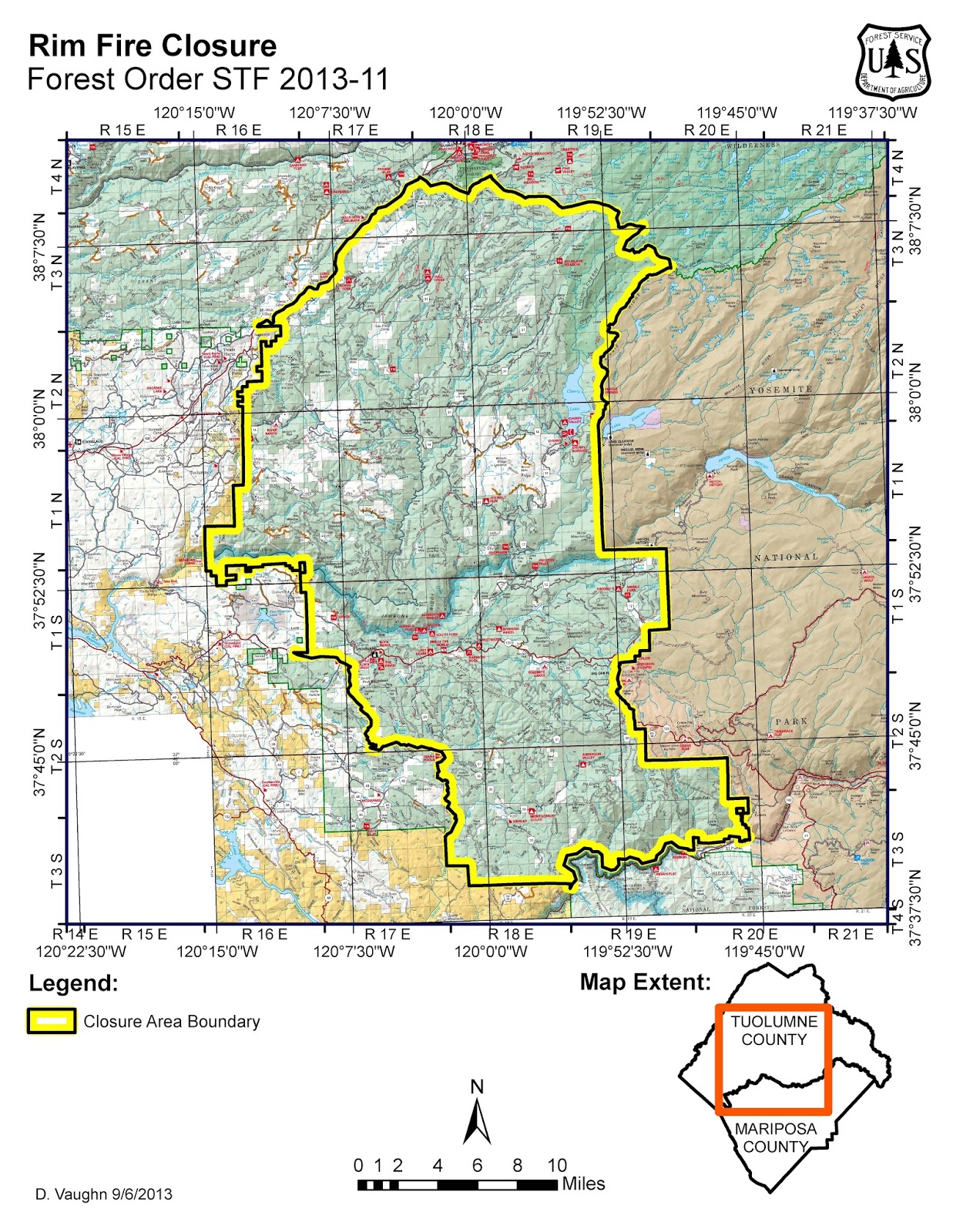 Copper Gazette RIM fire closure map