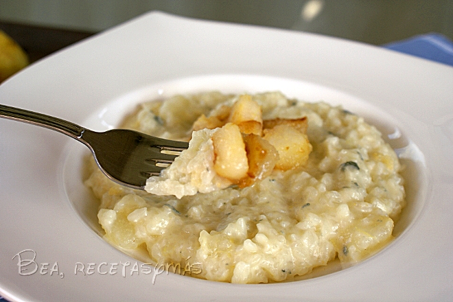 Risotto de peras y gorgonzola