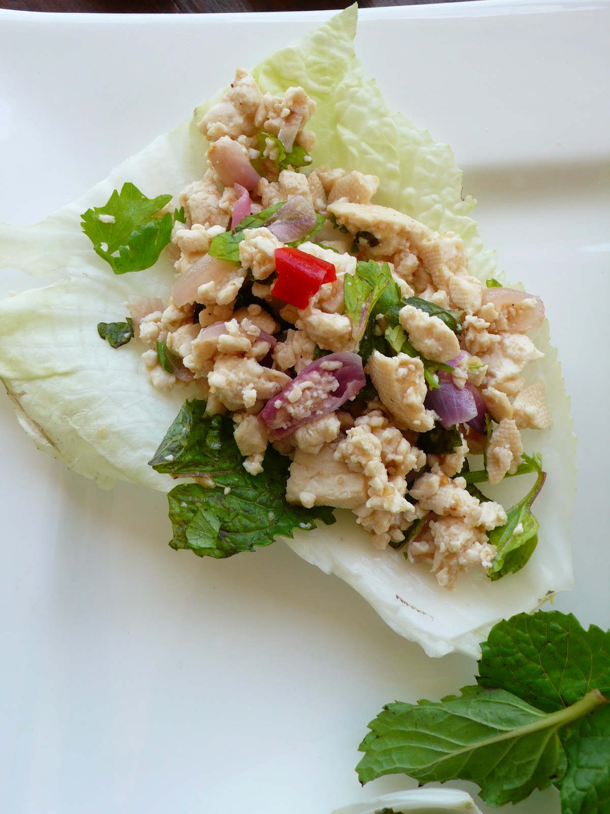 The Mistress of Spices Larb (minced tofu salad)