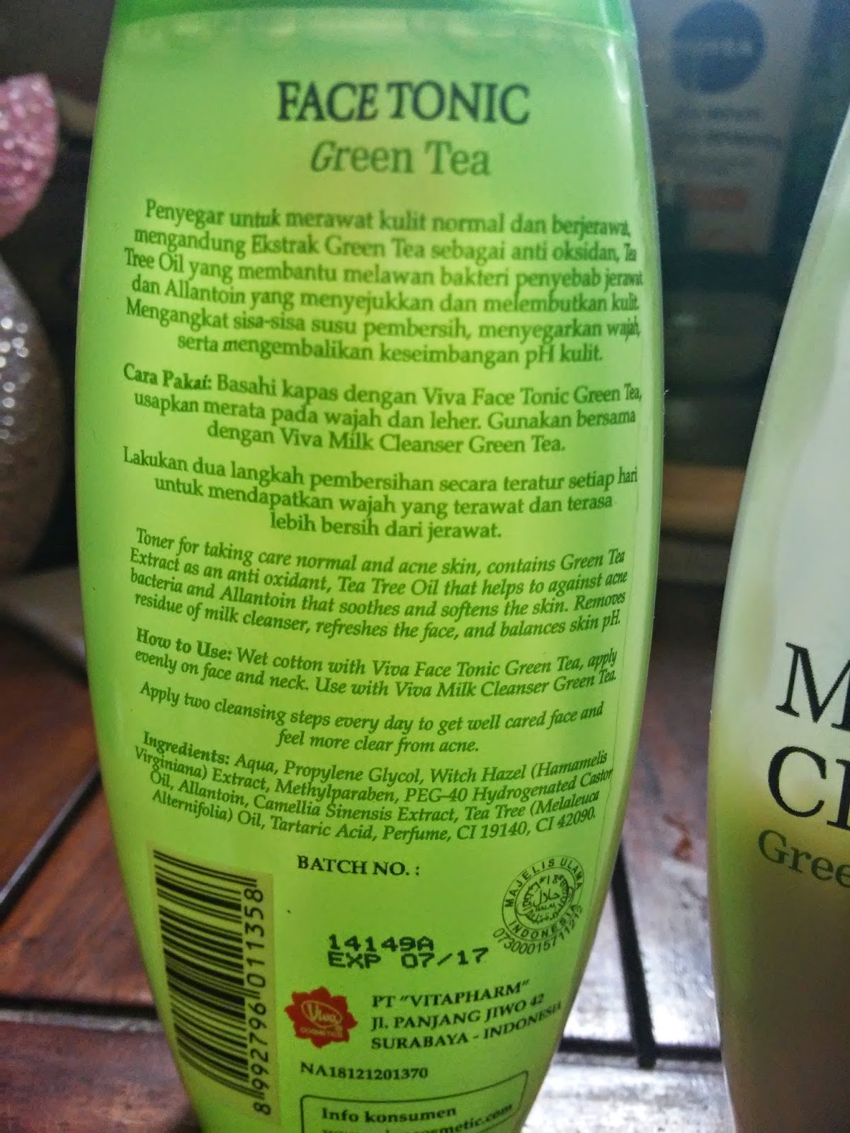 Review Viva milk cleanser & face tonic varian green tea Kriwilife
