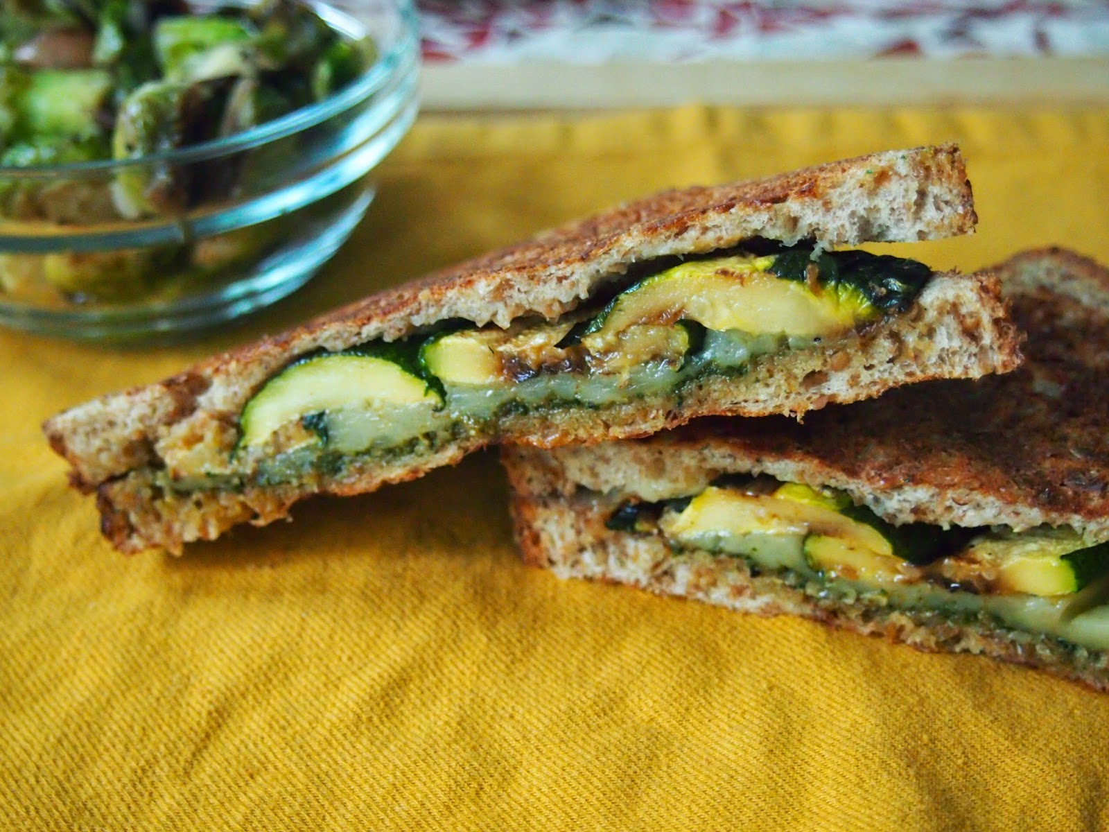An Avocado A Day Grilled Zucchini and Gruyere Panini with Smoky Pesto