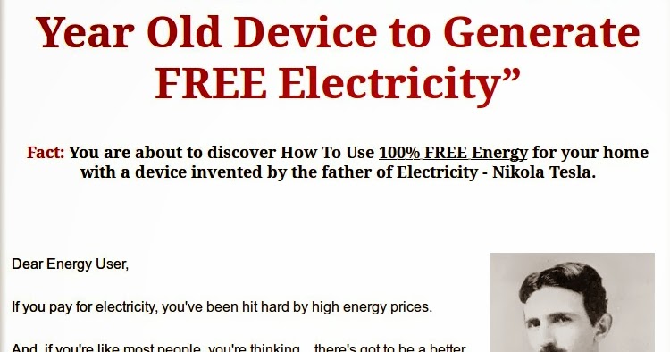 Nikola tesla freie energy generator