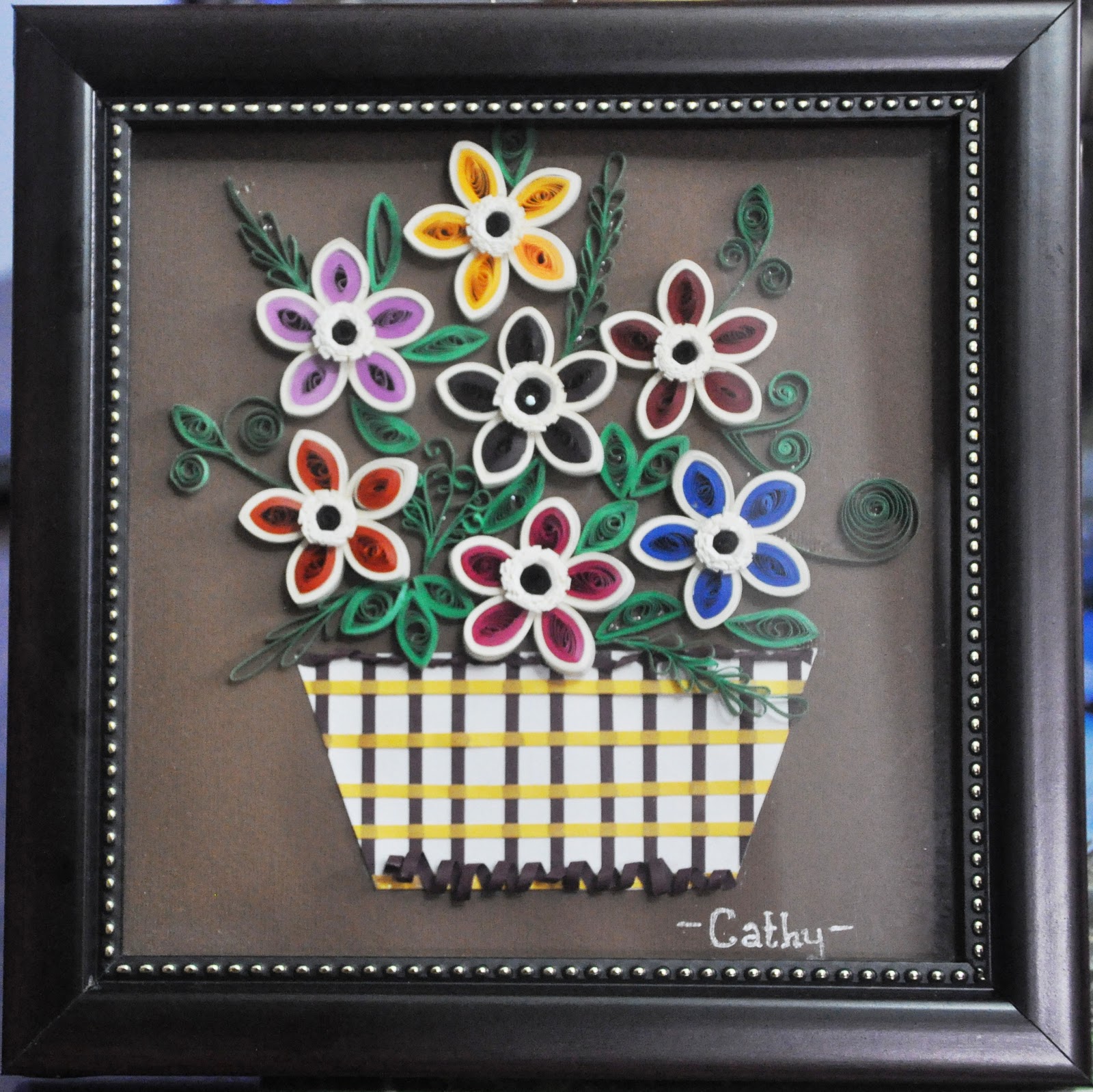 Vidhu Creations A New Quilled Frame Flower Basket