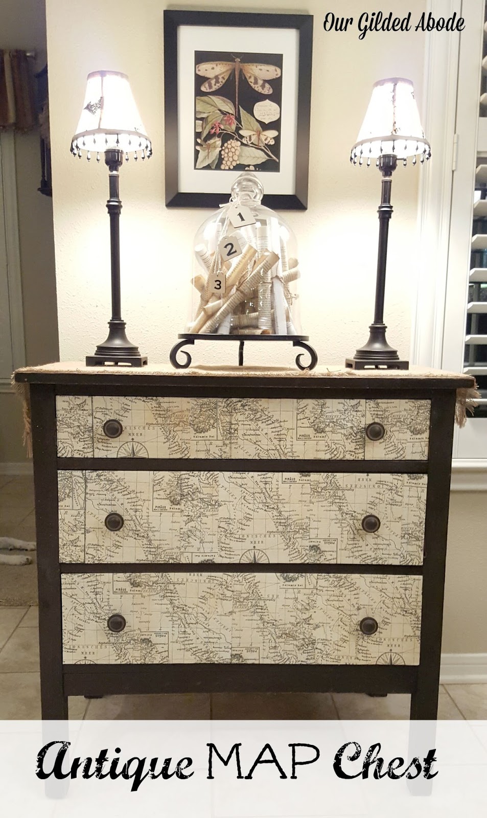 Our Gilded Abode Antique Map Chest