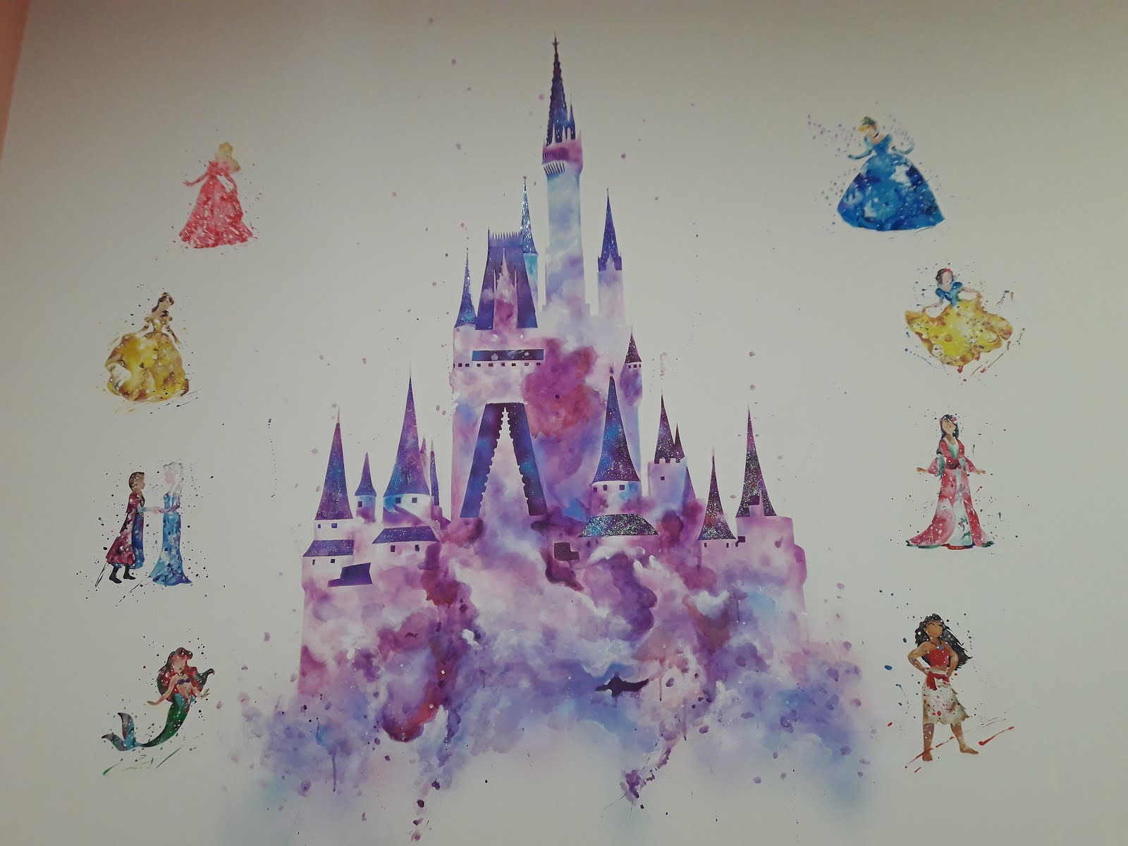 MURAL PINTADO EN RECAMARA INFANTIL / PRINCESAS DISNEY