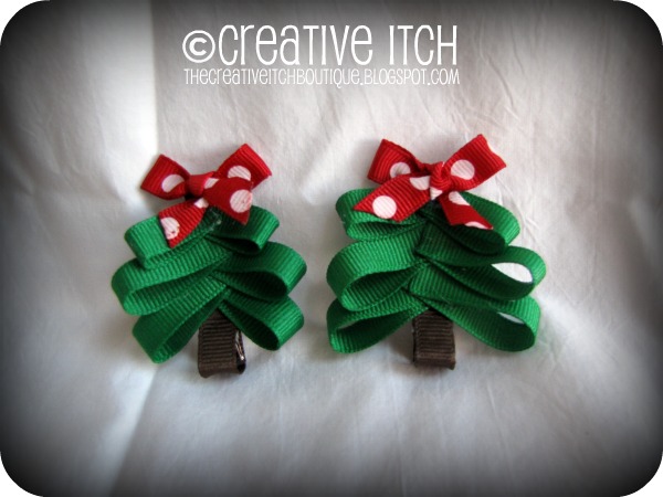 Creative Itch Christmas Tree Hair Bows