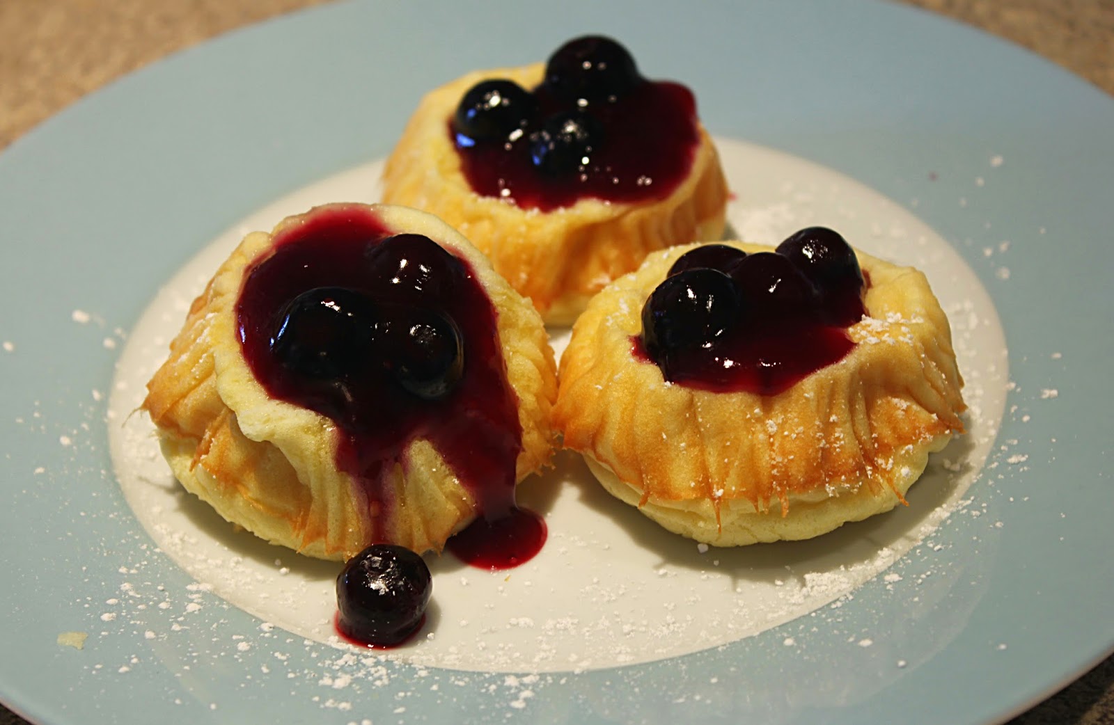 Pudica's Food Corner BRUNCH TIME Mini German Pancakes with Blueberry