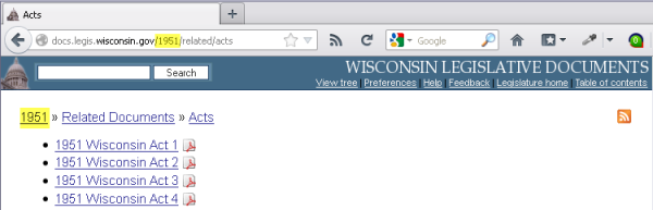 Access acts from 1949 to 1956 with this quick URL-altering trick