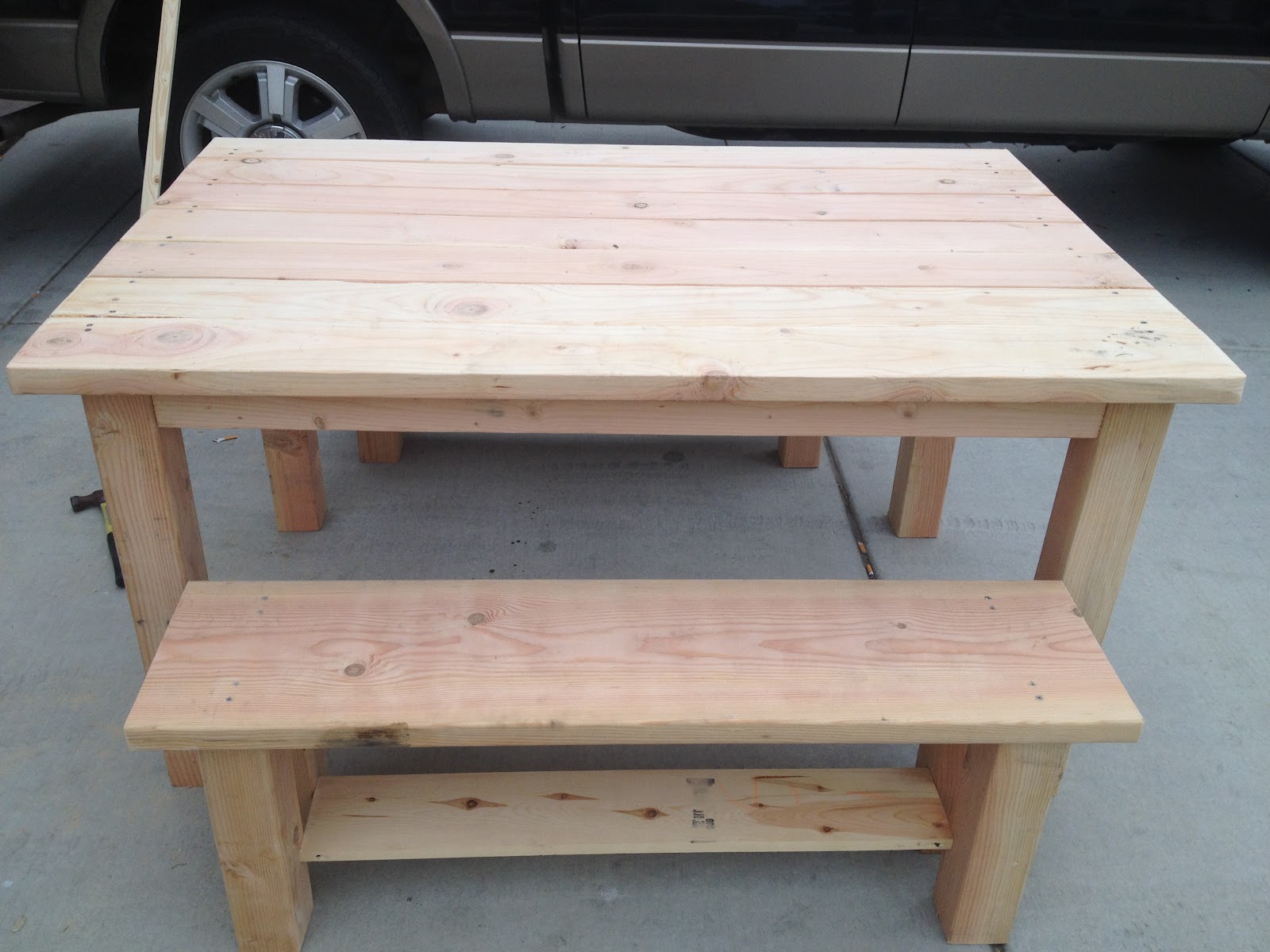 Primitive Furniture * Primitive Farm House Table and Benchesshown