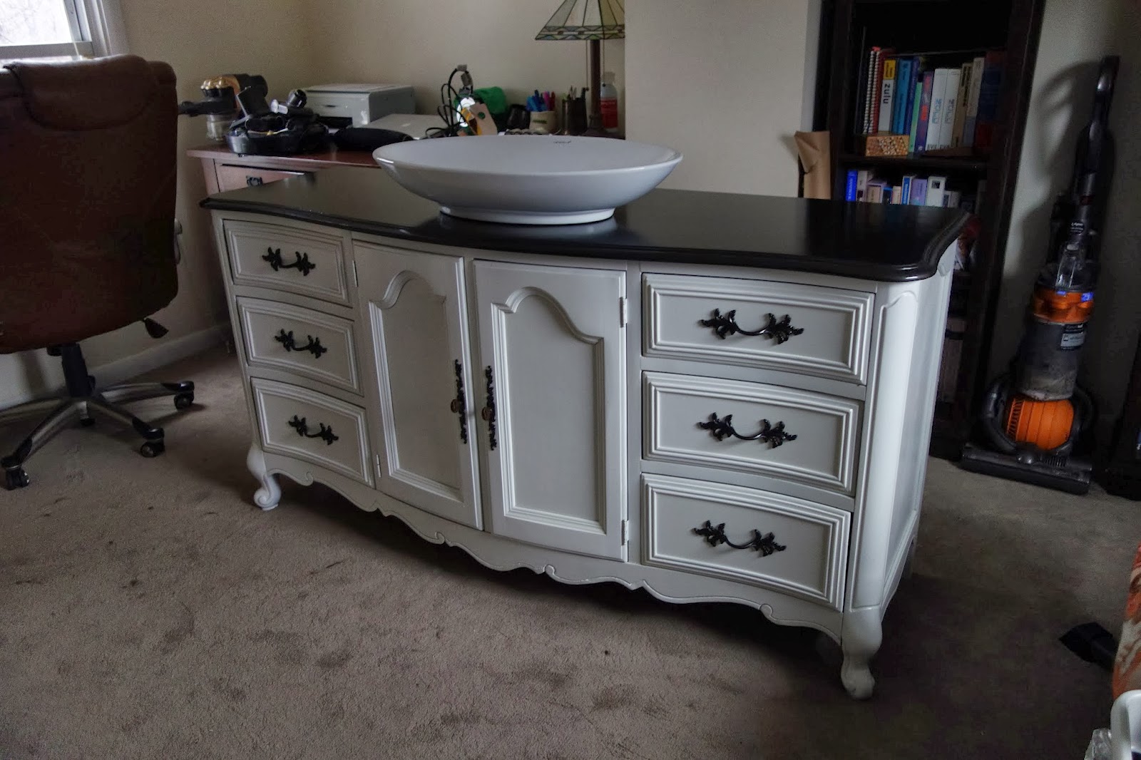 rustyfarmhouse DIY Repurposing a Buffet or Dresser as a Bathroom