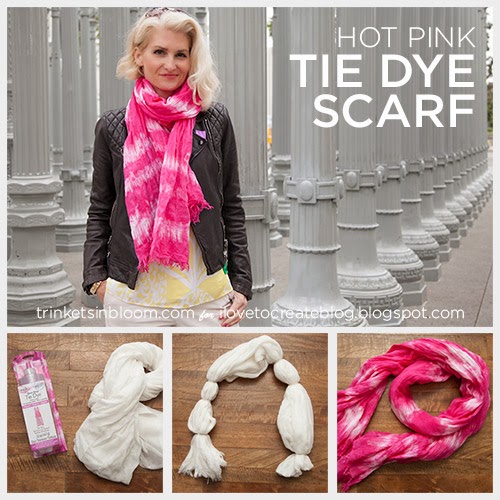 iLoveToCreate Blog Hot Pink Tie Dyed Scarf