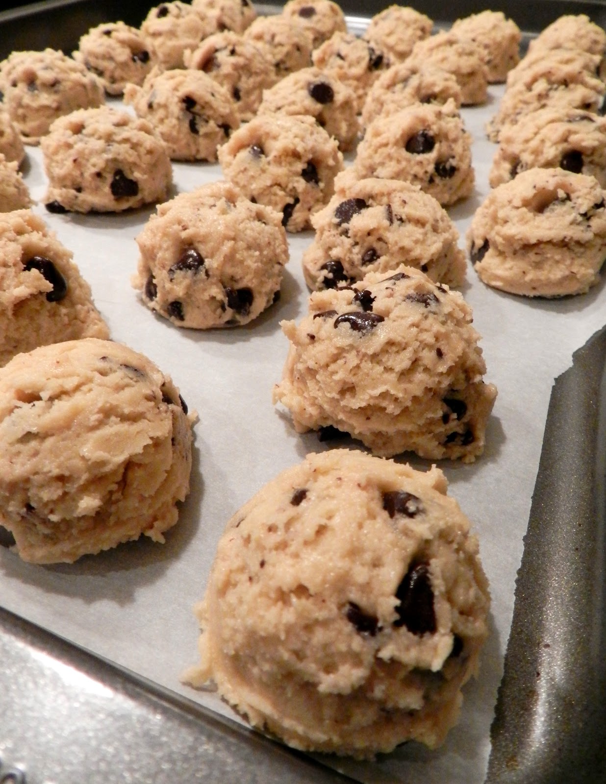 The Baking Bookworm Frozen Chocolate Chip Cookie Dough Balls of JOY!