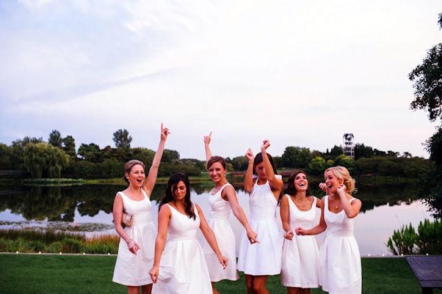 Classic White Bridesmaids Dresses