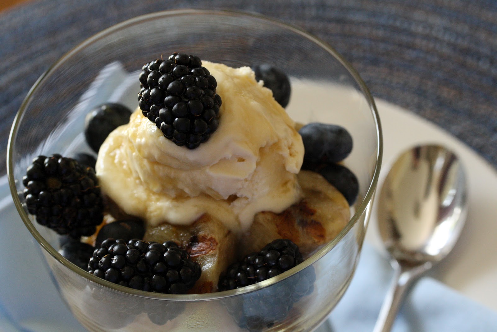 Grilled Bananas with Maple Creme Fraiche Saving Room for Dessert