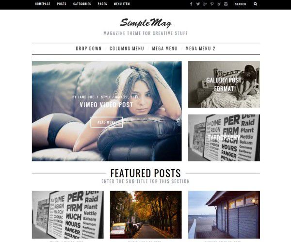 Simplemag wordpress theme for authority website