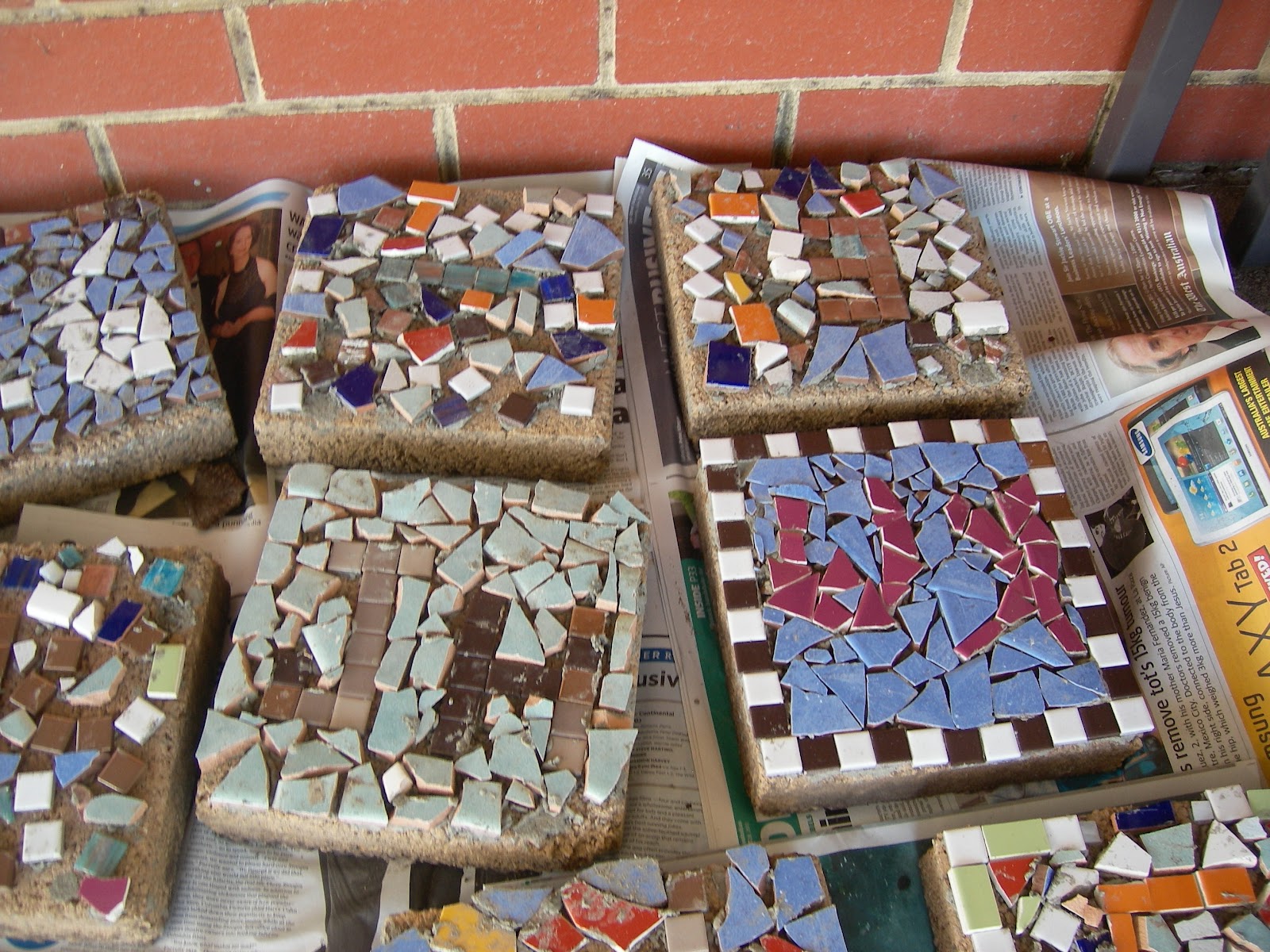 Mrs Ralph's Blog Making Mosaic Tiles For the School Garden with Our